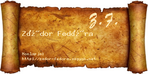 Zádor Fedóra névjegykártya